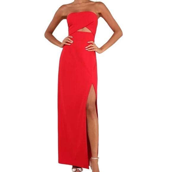 Lulu's Dresses & Skirts - NEW Lulus Extravagant Persona Red Strapless Cutout Column Maxi Dress Medium